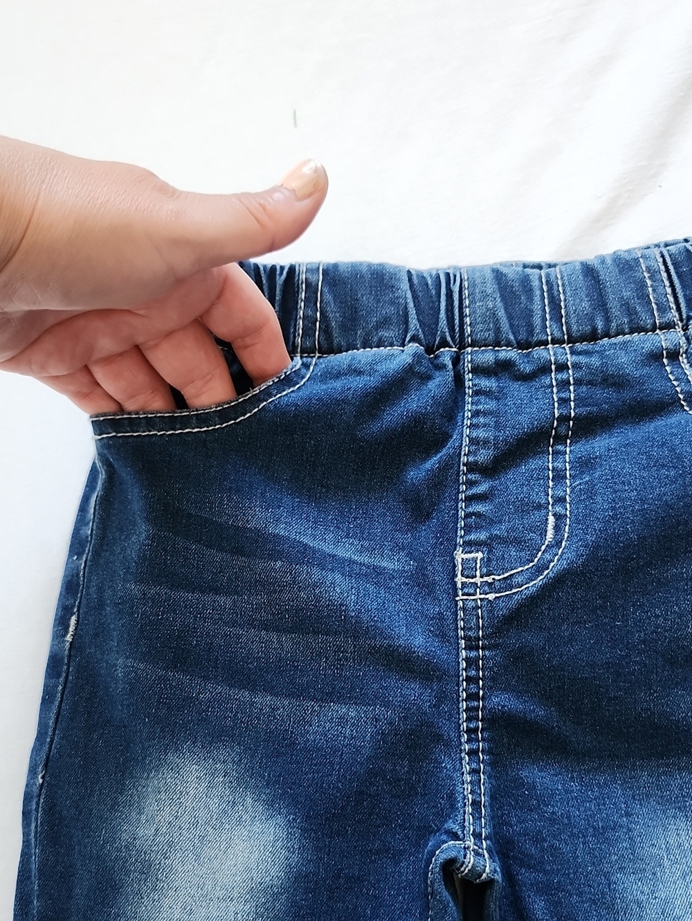 Shein Girls Blue Flare Bell Bottom Jeans Denim Bow Details 6Y - Picture 8 of 8